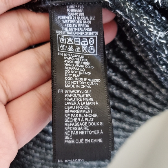 Forever 21 metallic sweater shoulder zip longsleeve mini dress - Picture 8 of 8